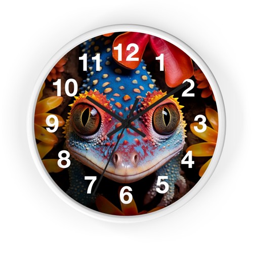 Gecko Clock | Gecko Garden Wall Clock | Gecko Mom Gift | Gecko Home Decor - Picture 17 of 19
