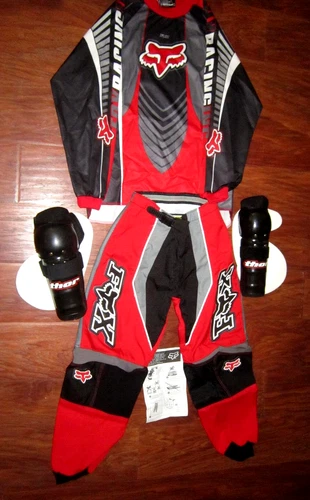 Fox Racing Red/Black Fox 180 Jersey,Pants,Shin Pads,and Hip Pads Outfit Size 26 - Picture 1 of 5