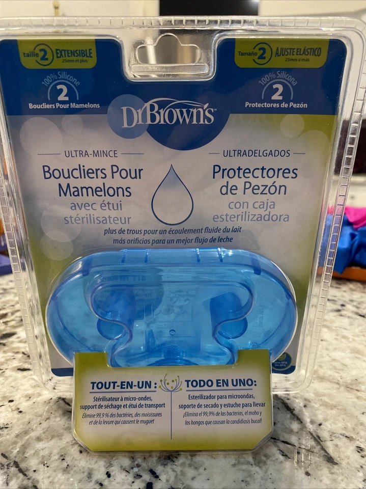 Dr. Brown's Ultra-Thin Nipple Shields with Sterilizer Case Size 2 - New - Image 2 of 2