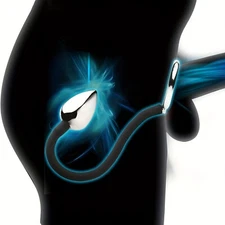 Metal Cock Rings with Steel Anal Plug Male Penis Ring Prostate Massager for Men