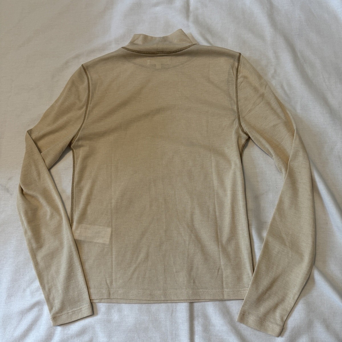 MADEWELL Small Semi-Sheer Mockneck Tee in Heather Light