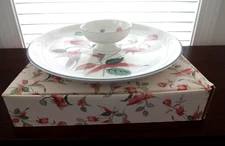 MIKASA SILK FLOWERS 14" Chip & Dip Crudite Server and 5" Bowl w/Original Box