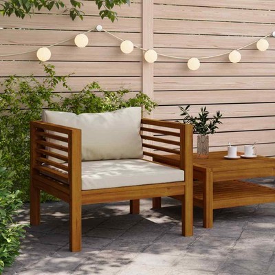 Patio Lounge Set Outdoor Sectional Sofa with Cushions Solid Acacia Wood vidaXL v