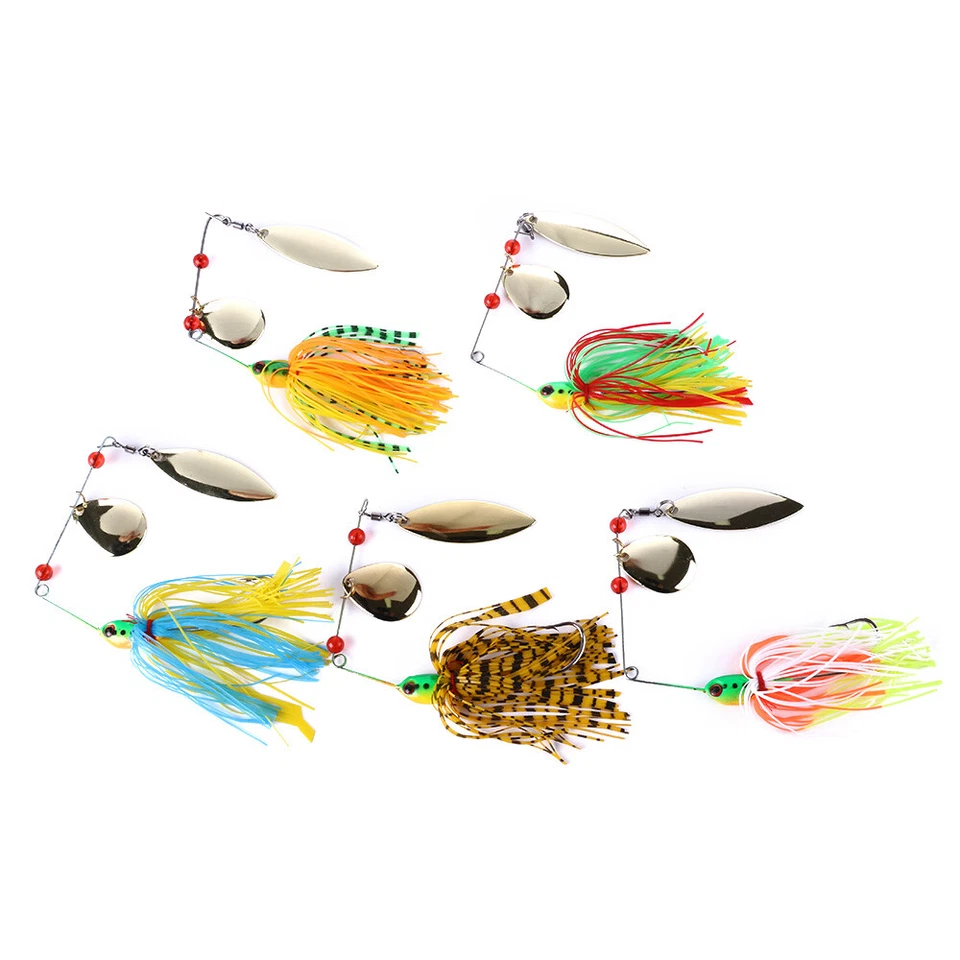 5pcs Leurre de pêche Cuillier Spinner 4.7cm/1.7cm*16.3g Argent Poisson Nageur - Photo 1/4