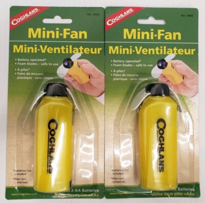 2-Coghlan's Portable Mini Fan - Yellow, Camping, Personal, Sports  2 FAN pack
