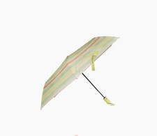 Luxe  Willow Yellow/Green/Peach Striped Auto Open Umbrella New with Tags