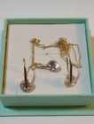 BEAUX BIJOUX YELLOW GOLD FAUX DIAMOND EARRINGS, PENDANT, NECKLACE JEWELRY SET — photo 2