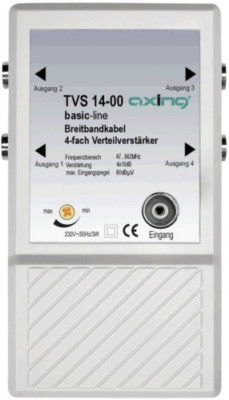 Axing TVS 14-00 4 fach Verteilverstärker für kleine BK (Kabelfernsehen)...