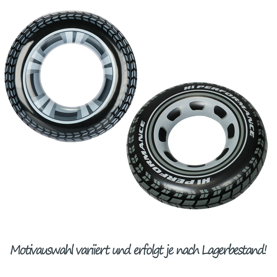2x Aufblasbarer Schwimmreifen im Reifen Design - Schwimmring [Auswahl variiert] - Bild 3 von 4