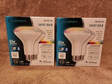 Lot of 2: EcoSmart 2 Pack 65W Smart BR30 LED Light Bulb Wifi Capable 4 Bulbs