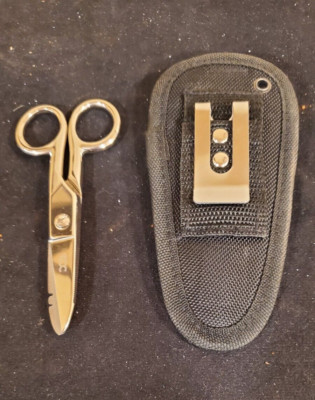 Electrician Scissors with Notches/Carrying Pouch, Professional Heavy-Duty DRAW#1