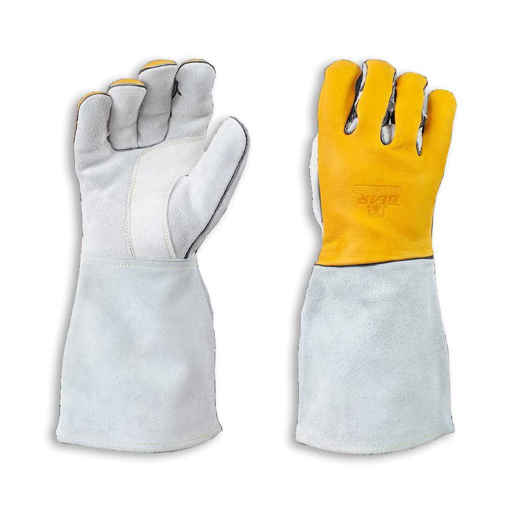 Bear Knuckles Ergonomic Anti-fatigue Split Cowhide Leather Welding Gloves