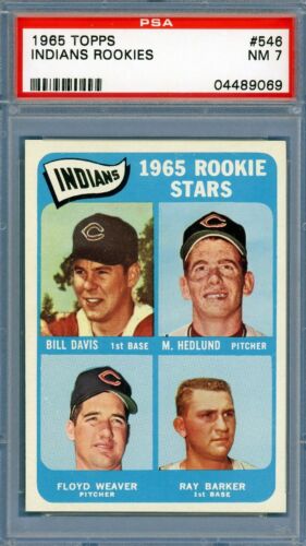 1965 Topps # 546 Indians Rookies Hedlund Weaver PSA 7  Near Mint Cleveland - Picture 1 of 2