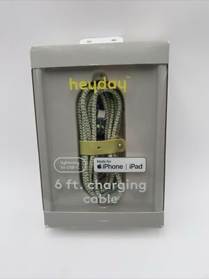 Heyday Charging Cable Lightnin to USB-C Braided 6ft for iPhone & iPad