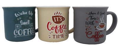3x Kaffeetassen/-Becher aus Keramik  3 Motive  Coffee Time  8,5x6,5cm *NEU*