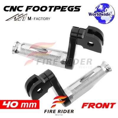 40mm Adjustable Silver Rider Foot Pegs SHINOBI For Shiver 900 17 18