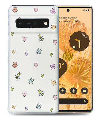 CASE COVER FOR GOOGLE PIXEL|CUTE BEE FLOWER HEARTS PATTERN
