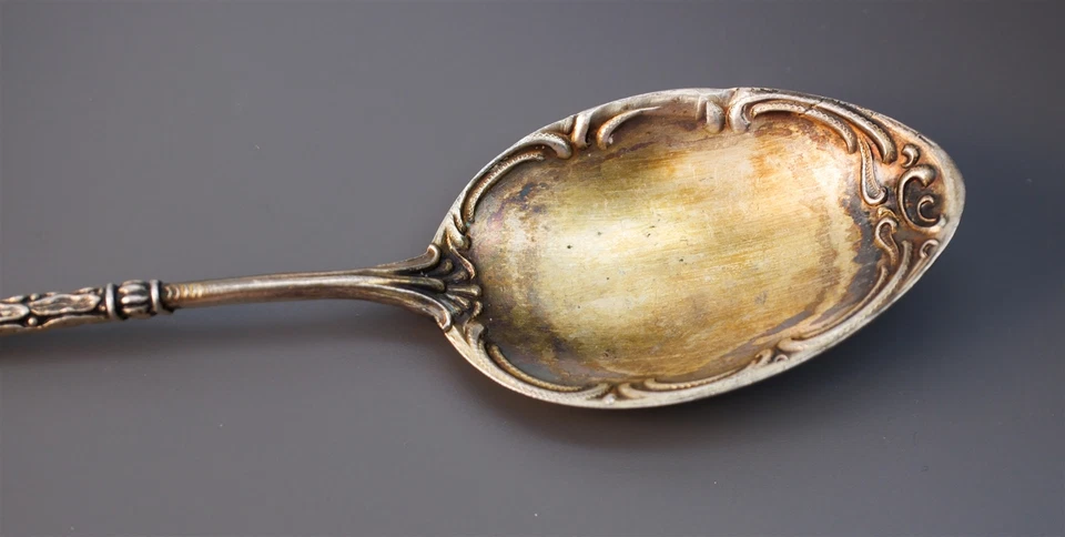 Флаг герб Haguenau Франции эмаль 800 континентальный серебряная чайная ложка немецкий - Изображение 4 из 4