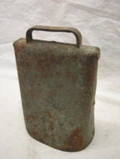 ANTIQUE COW BELL FARM TOOL FOOTBALL NOISE MAKER MUSICAL INSTRUMENT