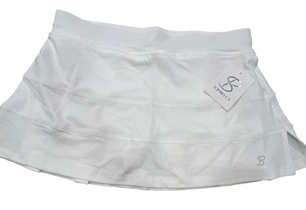 Golf/Tennis Skirt/Skort Sofibella 13" Women's Large White Slimming $70 NWT