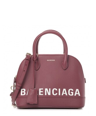 BALENCIAGA Shoulder Bag Signature Grained Calfskin S Ville Top Handle Bag  Rouge
