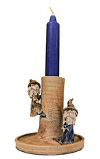 Clarecraft Pottery Mini Wizard Figures Candlestick Bernard Pearson 1980s