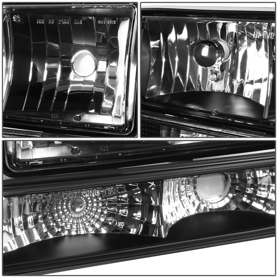 PARA CHEVY S10/BLAZER 1998-2004 NEGRO/FARO TRANSPARENTE + LUZ DE SEÑAL DE PARACHOQUES Foto 3 de 4