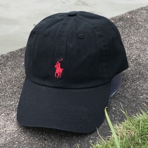 polo cap black red