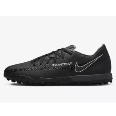 Men's 8.5 - Nike Phantom GT2 Academy TF Black White Turf Soccer Shoes DC0803-001