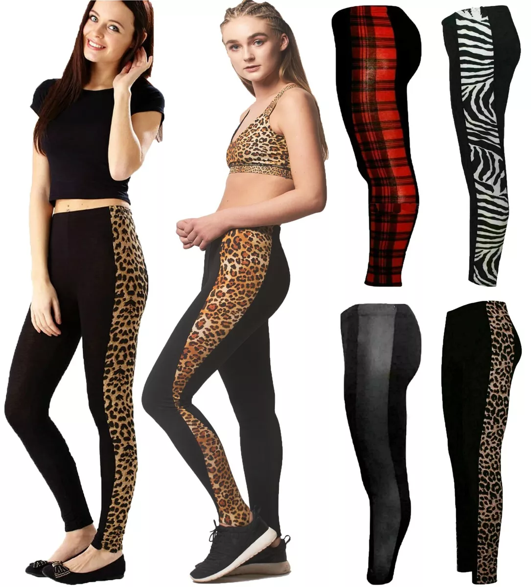 Onzie Brown Animal Print Leggings UK XS | Reliked