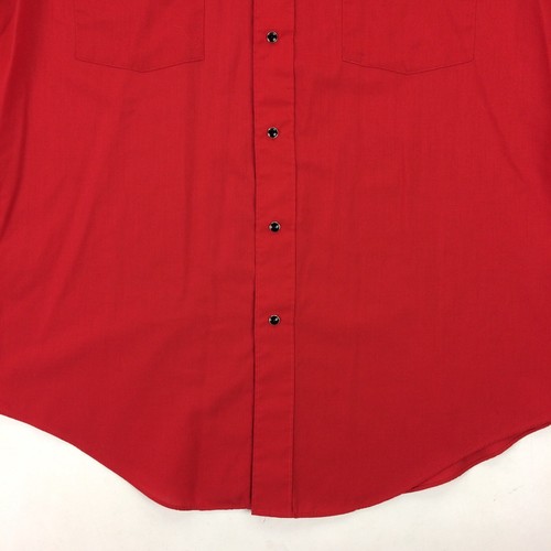 Chute #1 Uomo Taglia 16.5 (34/35) Rosso Nero Perla Snap Long Slv Western Camicia Cowboy - Foto 5 di 12