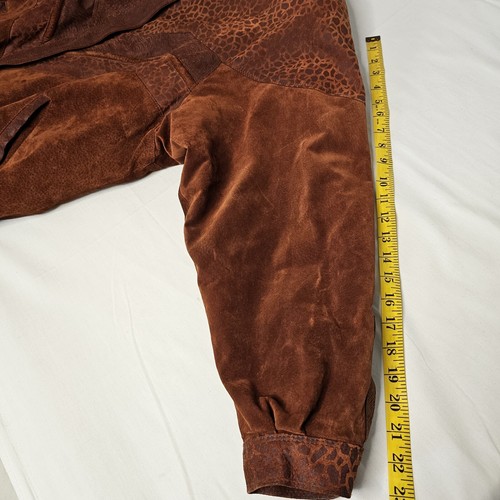 Vintage Avanti Burnt Orange Leopard Print Pig Suede Jacket Womens Size Medium - Picture 19 of 20