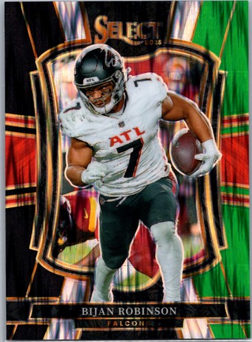 2025 Panini Select #148 Bijan Robinson Black and Green Prizm Shock