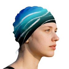 Swim Cap Long Hair Durable Silicone Swimming Hat Women Adult Youth NonSlip