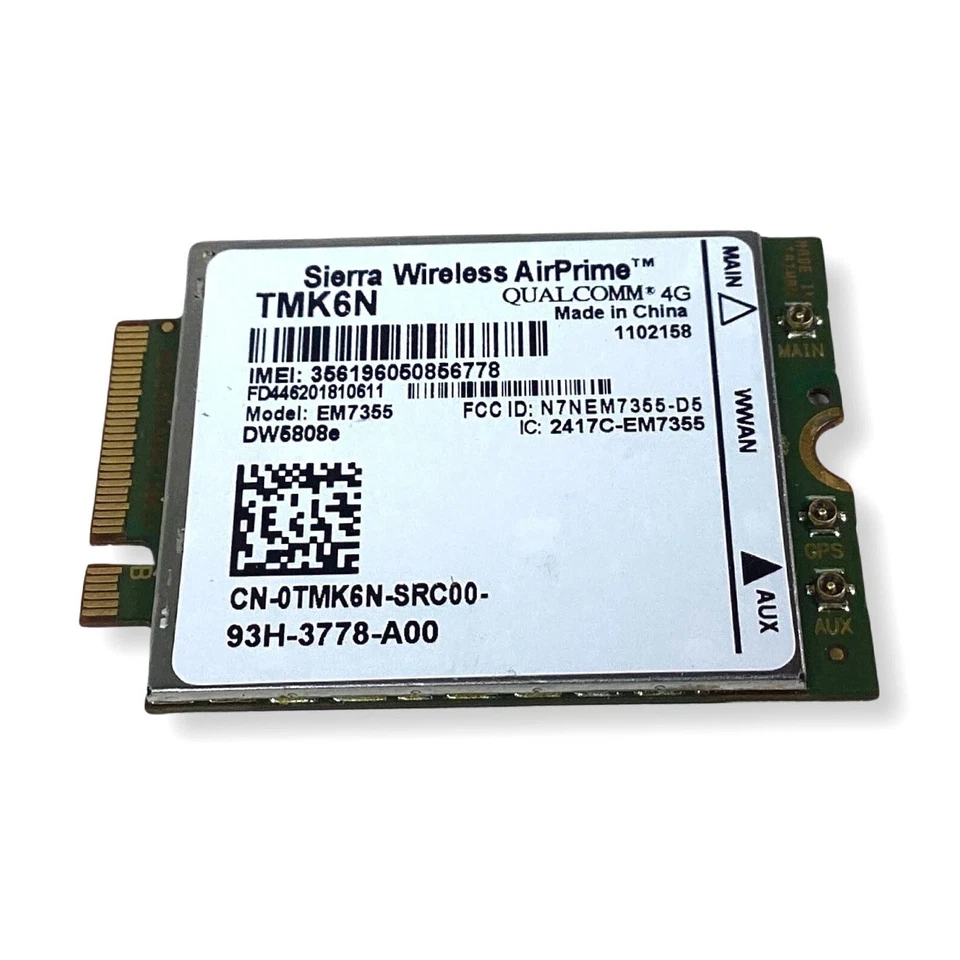 NEW Dell Latitude 7414 Sierra DW5808E Wireless Qualcomm 4G Wireless Card TMK6N - Image 3 of 4