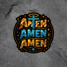 Christian Sticker Vinyl Decal Amen Cross Faith Jesus Religious Church Bible Gift