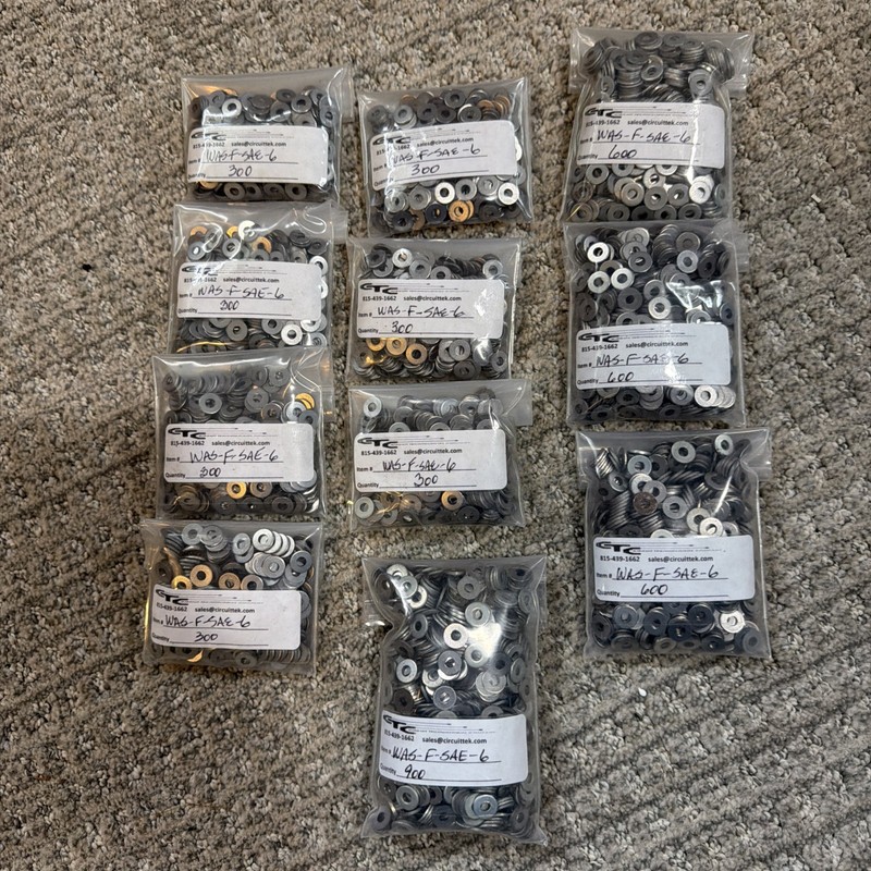 Steel Washer #6, Flat, 4800 Pcs.