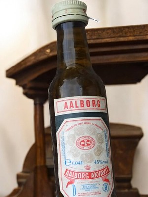 Alte Miniatur ''Alkohol Mignonette Aalborg Vintage Sammlung Flasche Deko''