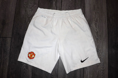 MANCHESTER UNITED AWAY FOOTBALL SHORTS 2014 2015 WHITE NIKE MEN'S SIZE SMALL