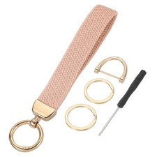 Wrist Lanyard Keychain Stretchy Strap Key Chain for Women Coral Pink