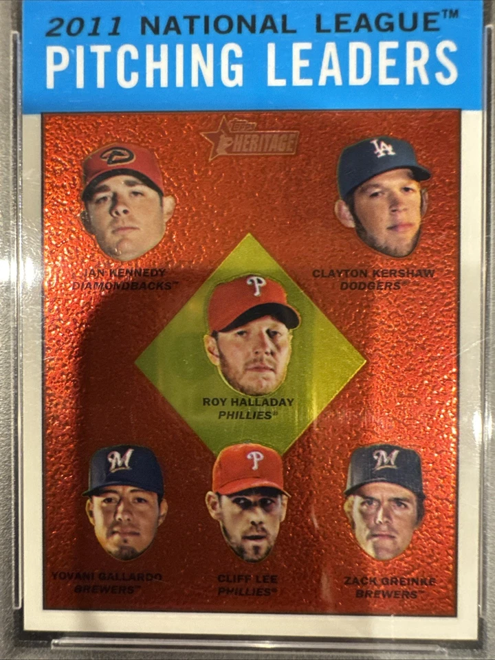 2012 Topps Heritage - Chrome League Leaders Clayton Kershaw, Zack Greinke PSA 9 - Image 3 of 4