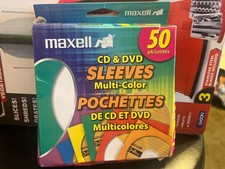 Maxell 190134 CD  DVD Paper Storage Envelope Sleeves with 50pk, Mulit-color