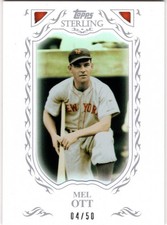 2009 TOPPS STERLING FRAMED WHITE 8 MEL OTT NEW YORK GIANTS **SET BREAK!** 04/50