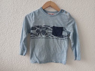 Boboli Longsleeve Gr. 86 Blau mit Print Langarm