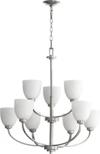 Reyes - 9 Light 2-Tier Chandelier in Quorum Home Collection style - 31.25 inches