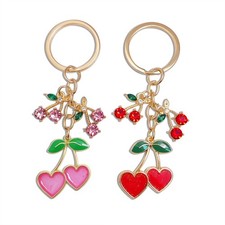 Cherry Bag Charms,Cute Purse Keychain,Key Chains Women Cute,Car keyrings leat...