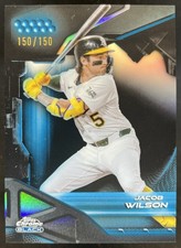 2026 Topps Chrome Black Jacob Wilson Blue Refractor /150 Athletics #173