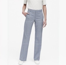 Banana Republic Womens Logan Trouser Fit Light Grey Wool Blend Pants Size 8L NWT