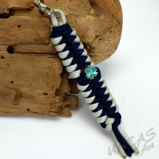 Paracord Schlüsselanhänger EMT Rettungsdienst silber blau