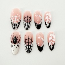 Unique Spider Web Halloween Press On Nails, Halloween Nail Art, Holiday Nail Art